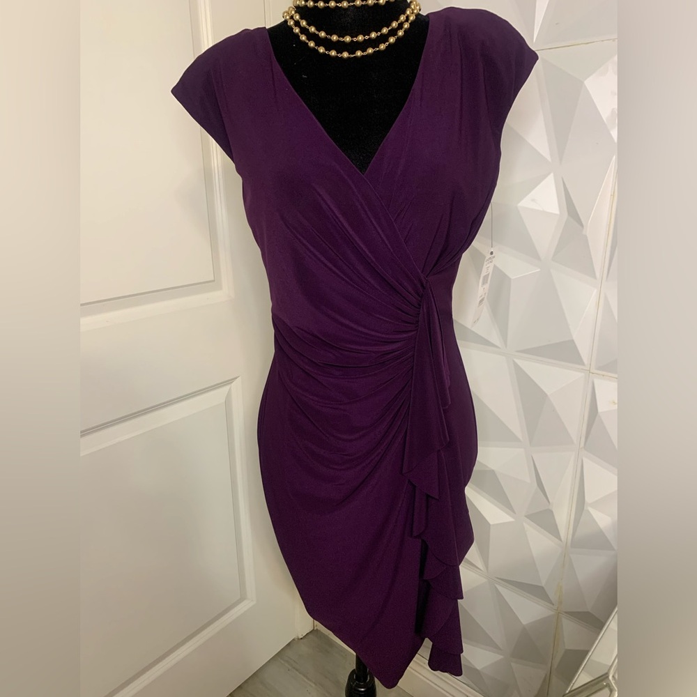 American Living Deep Purple Asymmetrical Dress